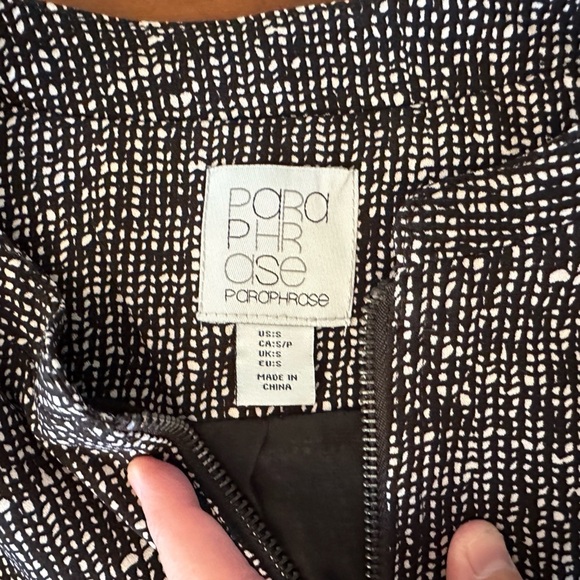 Paraphrase Black & White Zip-Up Jacket size Small - Picture 3 of 4